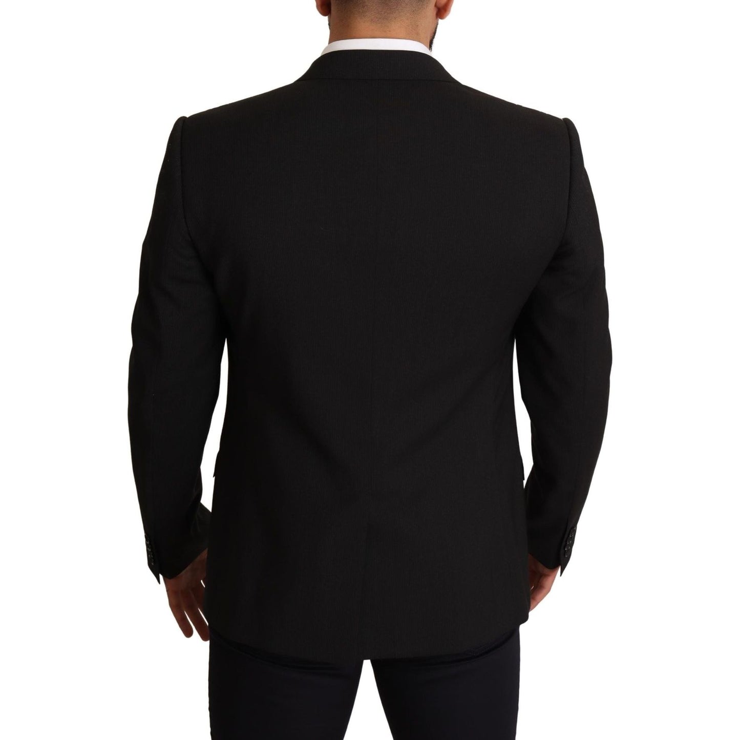 Dolce & Gabbana Black Striped MARTINI Jacket Blazer 1728,44% Wool,54% PL,67345645728,Black,Blazers - Men - Clothing,Blazers - Suits & Blazers - Clothing,Clothing,Dolce & Gabbana,IT54 | XL,Material: 2% Elastsane,Men,Men - Clothing,New with tags,Suits & Bla