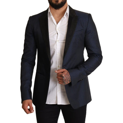 Dolce & Gabbana Blue Wool Slim Fit MARTINI Blazer Jacket 11% Silk,1728,33% Wool,50% PL,67345645728,Blazers - Men - Clothing,Blazers - Suits & Blazers - Clothing,Blue,Clothing,Dolce & Gabbana,IT48 | M,Material: 6% AC,Men,Men - Clothing,New with tags,Suits