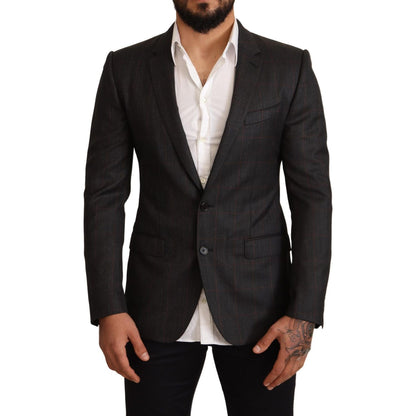 Dolce & Gabbana Gray Check Wool Slim Fit Blazer Jacket 1728,67345645728,Blazers - Men - Clothing,Blazers - Suits & Blazers - Clothing,Clothing,Dolce & Gabbana,Gray,IT48 | M,Material: 100% Wool,Men,Men - Clothing,New with tags,Suits & Blazers - Clothing