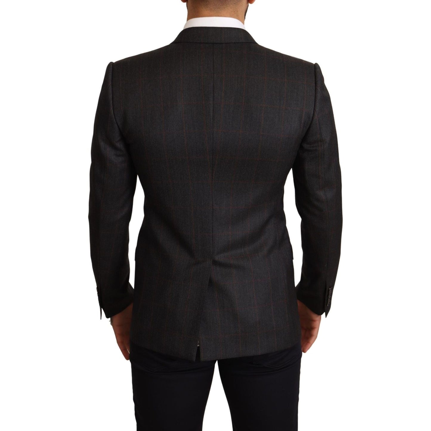 Dolce & Gabbana Gray Check Wool Slim Fit Blazer Jacket 1728,67345645728,Blazers - Men - Clothing,Blazers - Suits & Blazers - Clothing,Clothing,Dolce & Gabbana,Gray,IT48 | M,Material: 100% Wool,Men,Men - Clothing,New with tags,Suits & Blazers - Clothing