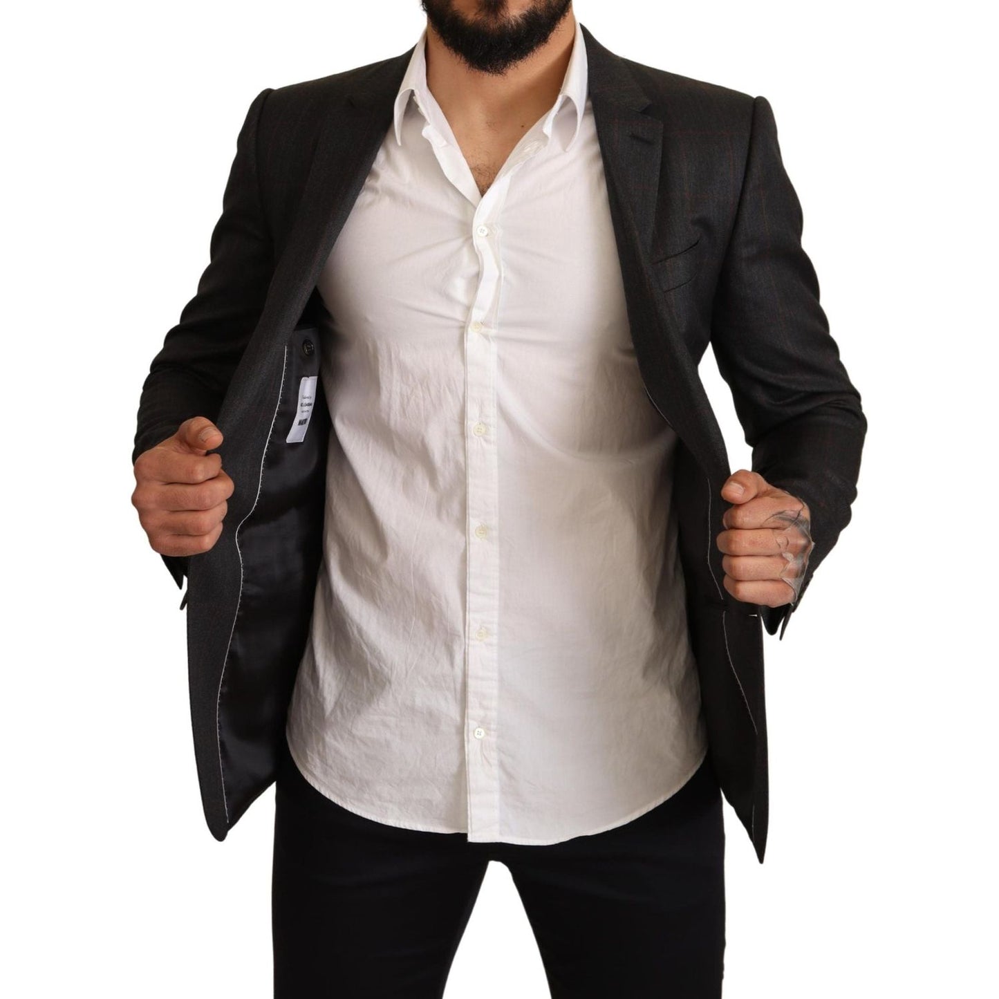 Dolce & Gabbana Gray Check Wool Slim Fit Blazer Jacket 1728,67345645728,Blazers - Men - Clothing,Blazers - Suits & Blazers - Clothing,Clothing,Dolce & Gabbana,Gray,IT48 | M,Material: 100% Wool,Men,Men - Clothing,New with tags,Suits & Blazers - Clothing