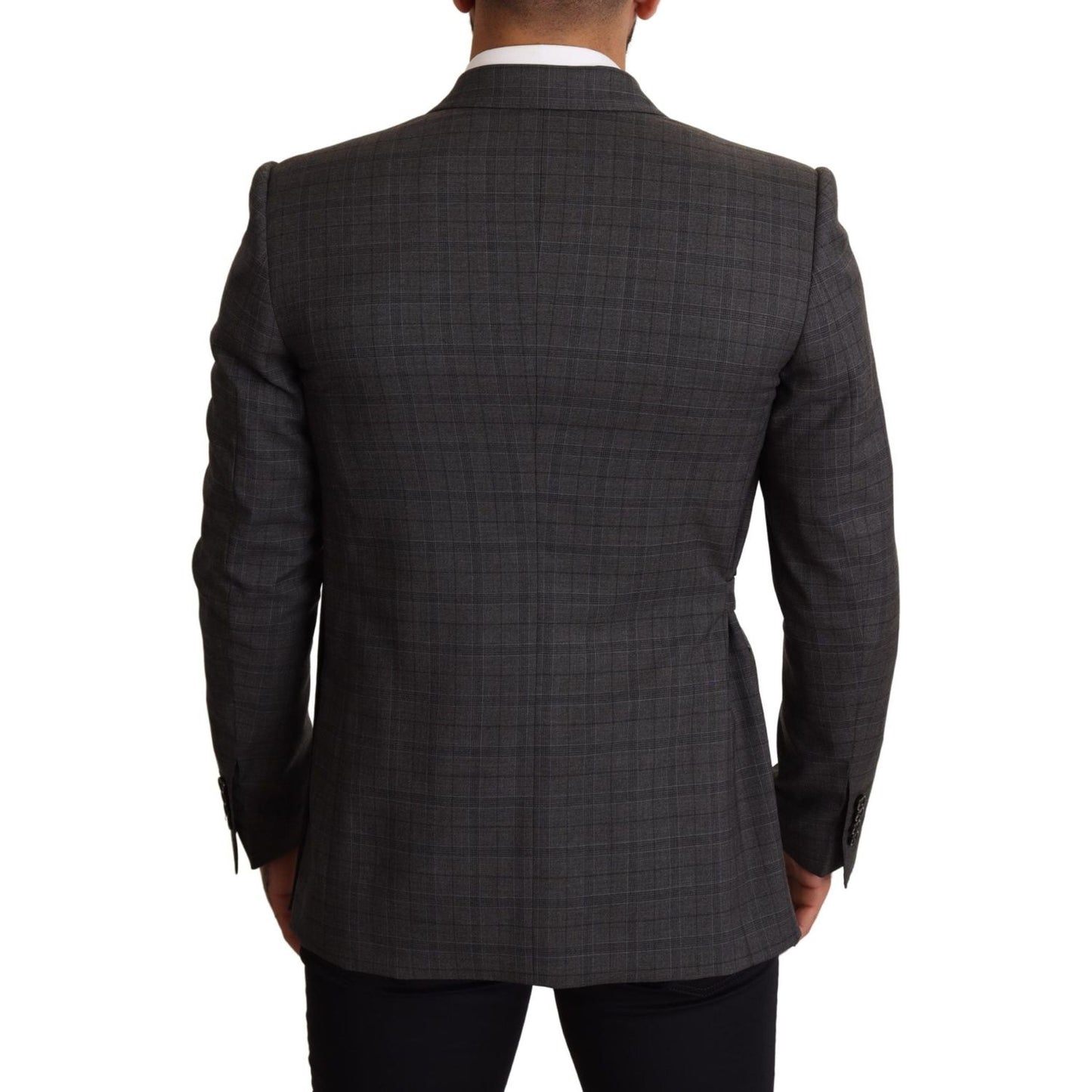 Dolce & Gabbana Gray Check Wool Slim Fit Blazer Jacket 1% Elastane,1728,67345645728,Blazers - Men - Clothing,Blazers - Suits & Blazers - Clothing,Clothing,Dolce & Gabbana,Gray,IT48 | M,Material: 99% Wool,Men,Men - Clothing,New with tags,Suits & Blazers -