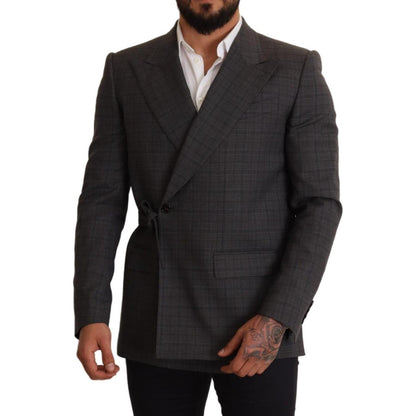 Dolce & Gabbana Gray Check Wool Slim Fit Blazer Jacket 1% Elastane,1728,67345645728,Blazers - Men - Clothing,Blazers - Suits & Blazers - Clothing,Clothing,Dolce & Gabbana,Gray,IT48 | M,Material: 99% Wool,Men,Men - Clothing,New with tags,Suits & Blazers -
