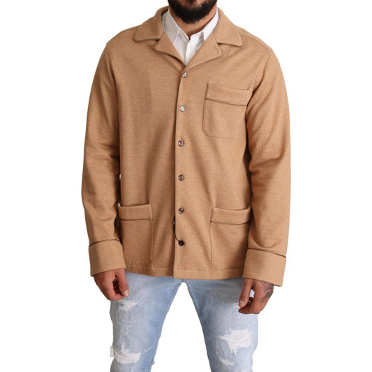 Dolce & Gabbana Brown Cotton Button Collared Coat Jacket 1728,67345645728,Clothing,Coats - Jackets & Coats - Clothing,Dolce & Gabbana,IT40 | M,Jackets & Coats - Clothing,Jackets - Men - Clothing,Light Blue,Material: 84% Cotton 10% Camel 6% Nylon,Men,Men -