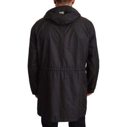 Dolce & Gabbana Black Hooded Mens Trench Coat Jacket 1728,67345645728,Black,Clothing,Dolce & Gabbana,IT44 | XS,IT46 | S,IT48 | M,Jackets & Coats - Clothing,Jackets - Men - Clothing,Material: 100% Polyester,Men,Men - Clothing,New with tags,Trench Coats - J