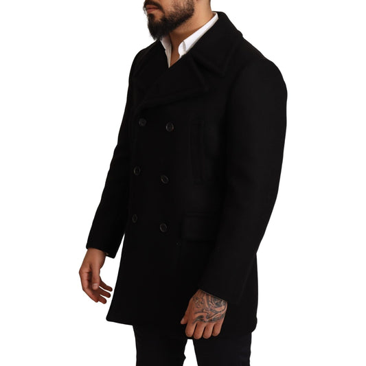 Dolce & Gabbana Elegant Black Double Breasted Trench Coat Dolce & Gabbana