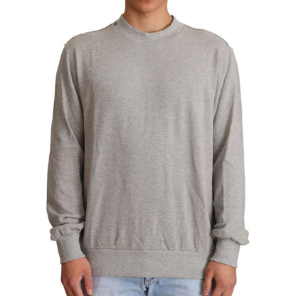 Dolce & Gabbana Gray Cotton Crewneck Pullover Sweater 1728,67345645728,8% PC,Clothing,Dolce & Gabbana,Gray,IT50 | L,Material: 92% Cotton,Men,Men - Clothing,New with tags,Sweaters - Clothing,Sweaters - Men - Clothing,Sweatshirts - Sweaters - Clothing