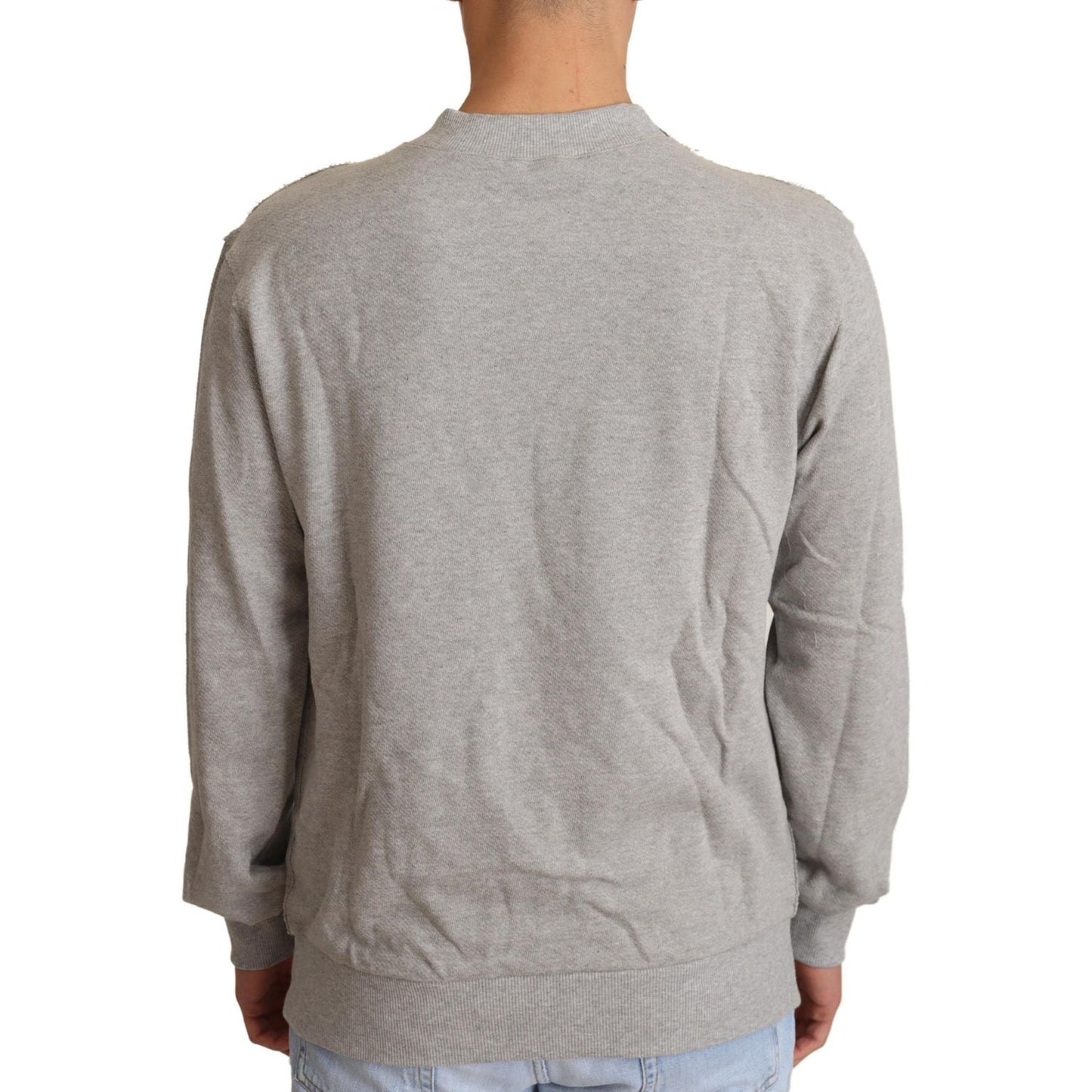 Dolce & Gabbana Gray Cotton Crewneck Pullover Sweater 1728,67345645728,8% PC,Clothing,Dolce & Gabbana,Gray,IT50 | L,Material: 92% Cotton,Men,Men - Clothing,New with tags,Sweaters - Clothing,Sweaters - Men - Clothing,Sweatshirts - Sweaters - Clothing