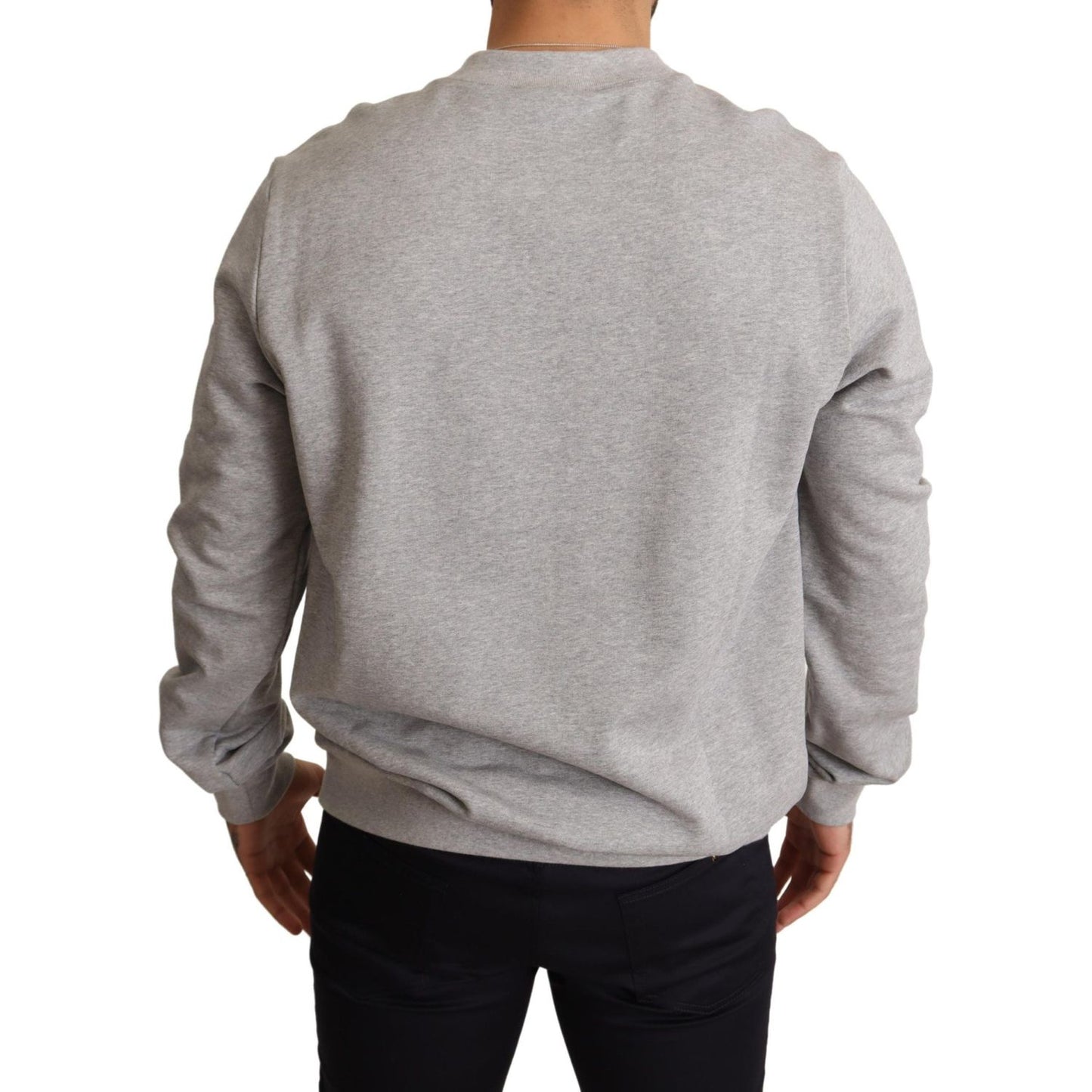 Dolce & Gabbana Gray Crown King Print Cotton Sweater 1728,67345645728,Clothing,Dolce & Gabbana,Gray,IT46 | S,Material: 100% Cotton,Men,Men - Clothing,New with tags,Sweaters - Clothing,Sweaters - Men - Clothing,Sweatshirts - Sweaters - Clothing