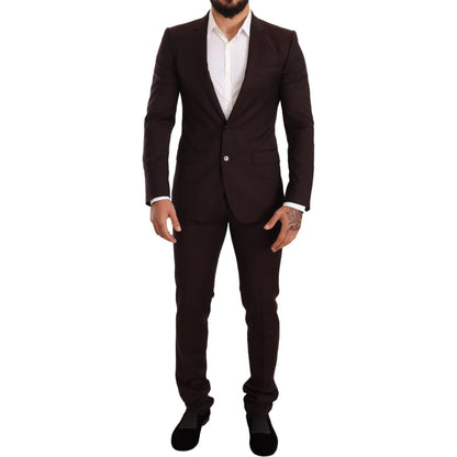 Dolce & Gabbana Bordeaux Wool MARTINI Slim Fit Suit 1728,67345645728,Bordeaux,Clothing,Dolce & Gabbana,IT46 | S,Material: 100% Wool,Men,Men - Clothing,New with tags,Suits & Blazers - Clothing,Suits - Men - Clothing,Two-Piece Suits - Suits & Blazers - Clot
