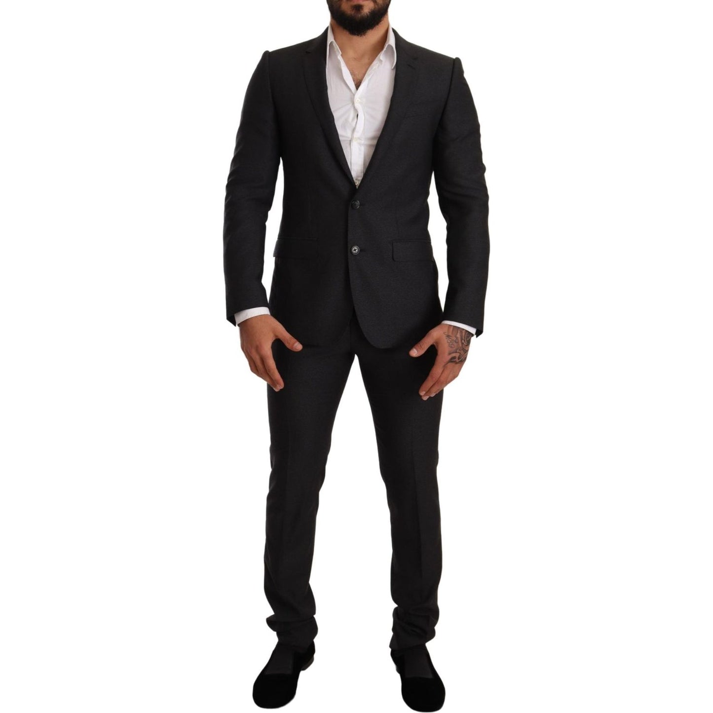 Dolce & Gabbana Gray Wool MARTINI Slim Fit Set Suit 1728,67345645728,Clothing,Dolce & Gabbana,Gray,IT44 | XS,Material: 100% Wool,Men,Men - Clothing,New with tags,Suits & Blazers - Clothing,Suits - Men - Clothing,Two-Piece Suits - Suits & Blazers - Clothin