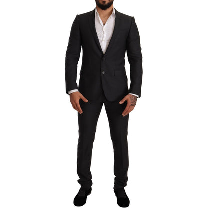 Dolce & Gabbana Gray Wool MARTINI Slim Fit Set Suit 1728,67345645728,Clothing,Dolce & Gabbana,Gray,IT44 | XS,Material: 100% Wool,Men,Men - Clothing,New with tags,Suits & Blazers - Clothing,Suits - Men - Clothing,Two-Piece Suits - Suits & Blazers - Clothin