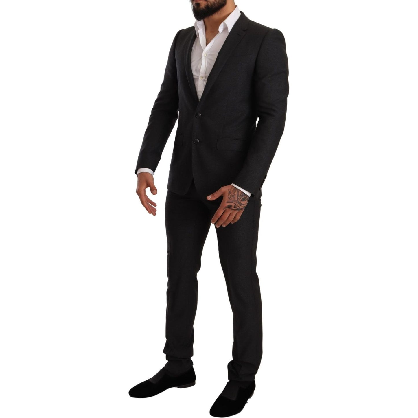 Dolce & Gabbana Gray Wool MARTINI Slim Fit Set Suit 1728,67345645728,Clothing,Dolce & Gabbana,Gray,IT44 | XS,Material: 100% Wool,Men,Men - Clothing,New with tags,Suits & Blazers - Clothing,Suits - Men - Clothing,Two-Piece Suits - Suits & Blazers - Clothin