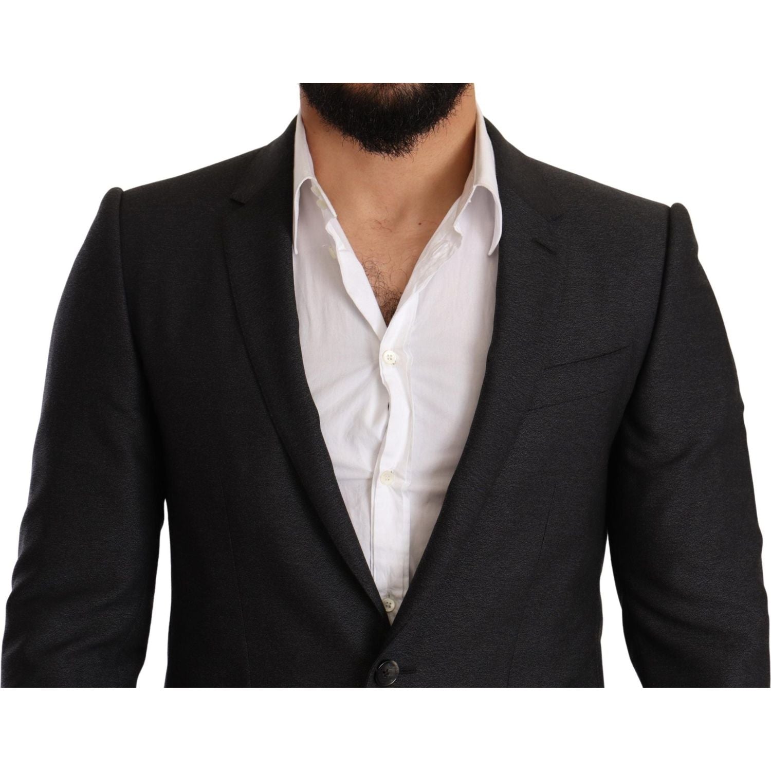 Dolce & Gabbana Gray Wool MARTINI Slim Fit Set Suit