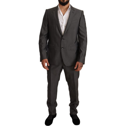 Dolce & Gabbana Gray Metallic MARTINI Slim Fit Set Suit 1728,35% Silk,67345645728,Clothing,Dolce & Gabbana,Gray,IT48 | M,IT50 | L,IT52 | XL,Material: 65% Wool,Men,Men - Clothing,New with tags,Suits & Blazers - Clothing,Suits - Men - Clothing,Two-Piece Sui