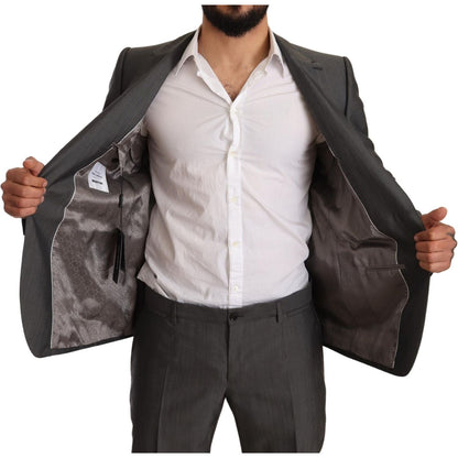 Dolce & Gabbana Gray Metallic MARTINI Slim Fit Set Suit 1728,35% Silk,67345645728,Clothing,Dolce & Gabbana,Gray,IT48 | M,IT50 | L,IT52 | XL,Material: 65% Wool,Men,Men - Clothing,New with tags,Suits & Blazers - Clothing,Suits - Men - Clothing,Two-Piece Sui