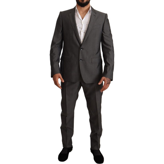 Dolce & Gabbana Gray Metallic MARTINI Slim Fit Set Suit 1728,35% Silk,67345645728,Clothing,Dolce & Gabbana,Gray,IT48 | M,IT50 | L,IT52 | XL,Material: 65% Wool,Men,Men - Clothing,New with tags,Suits & Blazers - Clothing,Suits - Men - Clothing,Two-Piece Sui