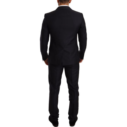 Dolce & Gabbana Blue Pattern MARTINI SLIM FIT 2 Piece Suit 1728,20% Silk,5% Cashmere,67345645728,Blue,Clothing,Dolce & Gabbana,IT48 | M,IT50 | L,IT52 | XL,Material: 75% Wool,Men,Men - Clothing,New with tags,Suits & Blazers - Clothing,Suits - Men - Clothin