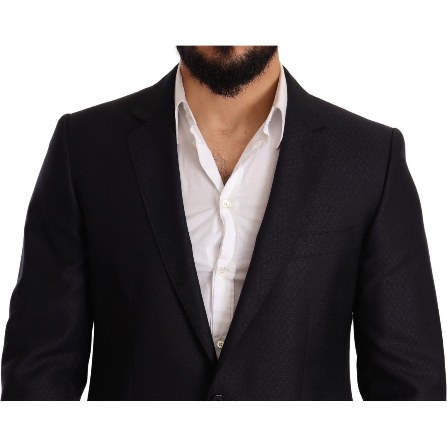 Dolce & Gabbana Blue Pattern MARTINI SLIM FIT 2 Piece Suit 1728,20% Silk,5% Cashmere,67345645728,Blue,Clothing,Dolce & Gabbana,IT48 | M,IT50 | L,IT52 | XL,Material: 75% Wool,Men,Men - Clothing,New with tags,Suits & Blazers - Clothing,Suits - Men - Clothin