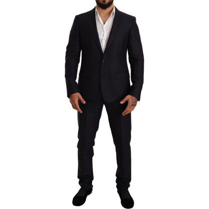 Dolce & Gabbana Blue Pattern MARTINI SLIM FIT 2 Piece Suit 1728,20% Silk,5% Cashmere,67345645728,Blue,Clothing,Dolce & Gabbana,IT48 | M,IT50 | L,IT52 | XL,Material: 75% Wool,Men,Men - Clothing,New with tags,Suits & Blazers - Clothing,Suits - Men - Clothin