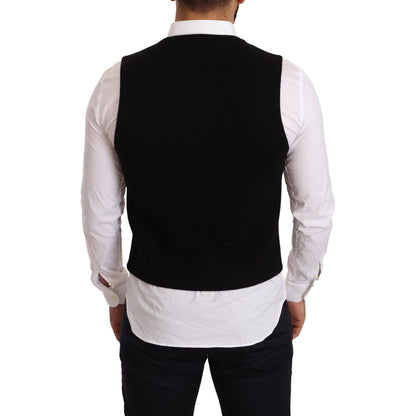 Dolce & Gabbana Black Cotton Single Breasted Waistcoat 1728,67345645728,Black,Clothing,Dolce & Gabbana,IT48 | M,Material: 100% Cotton,Men,Men - Clothing,New with tags,Suits & Blazers - Clothing,Vests - Men - Clothing,Waistcoats - Suits & Blazers - Clothin