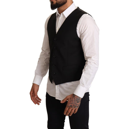 Dolce & Gabbana Black Formal dress Vest 1728,67345645728,Black,Clothing,Dolce & Gabbana,IT44 | XS,IT48 | M,IT50 | L,Material: 54% Polyester 44% Wool 2% Elastane,Men,Men - Clothing,New with tags,Suits & Blazers - Clothing,Vests - Men - Clothing,Waistcoats