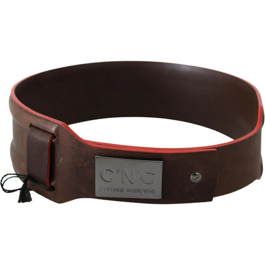 Costume National Elegant Dark Brown Leather Fashion Belt WOMAN BELTS Costume National