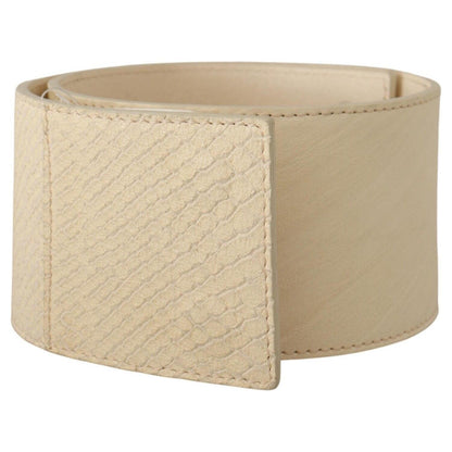 GF Ferre White Waxed Cotton Wide Fashion Belt