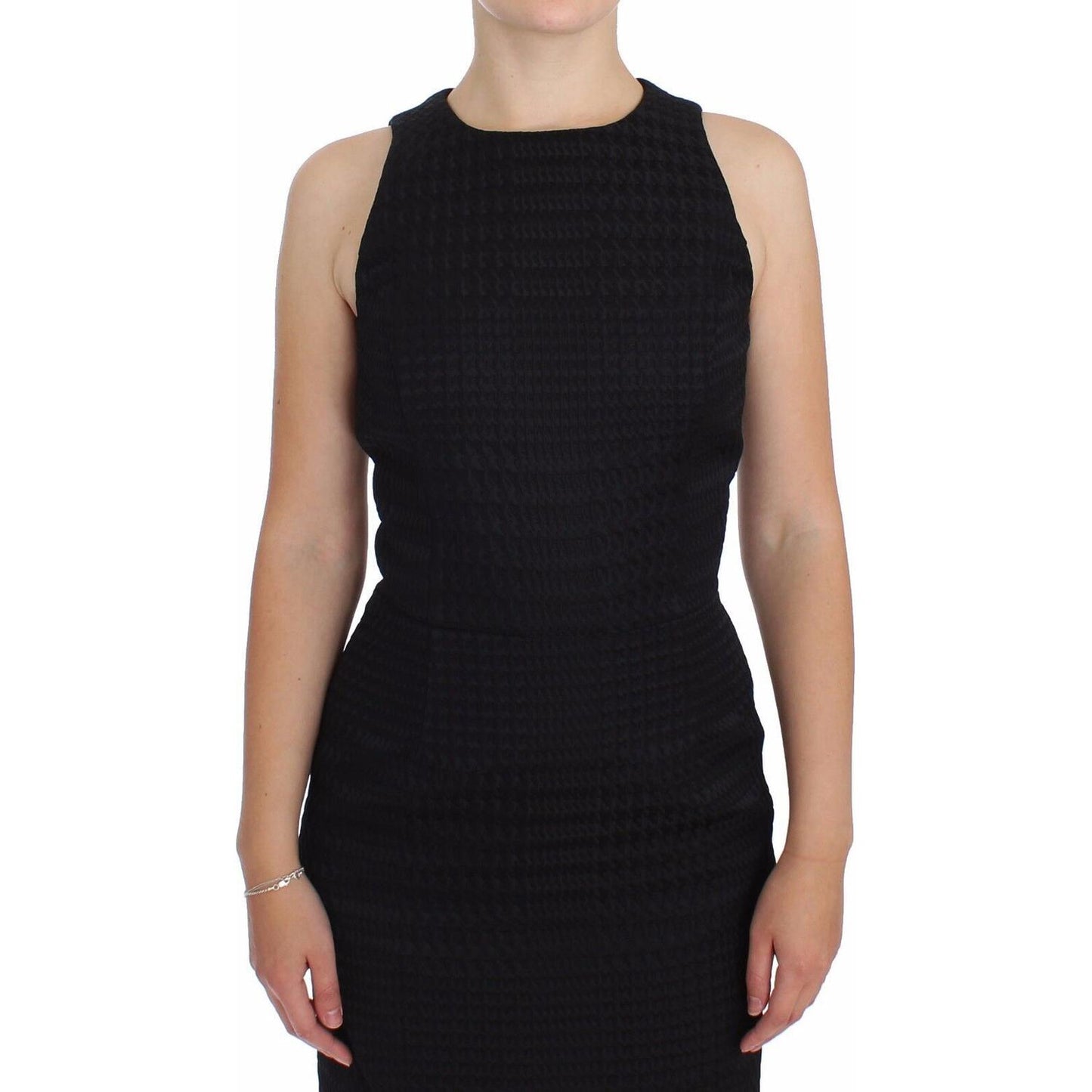 DAIZY SHELY Black Sheath Party Evening Knee Length Dress