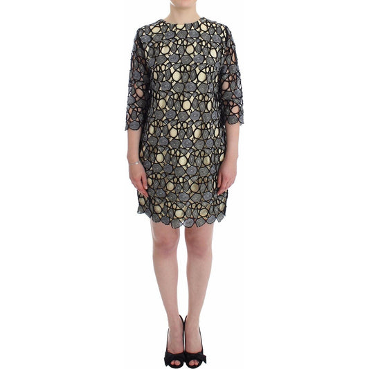 Lanre Da Silva Ajayi Black Cream Sheath Dress Shift Mini Dress