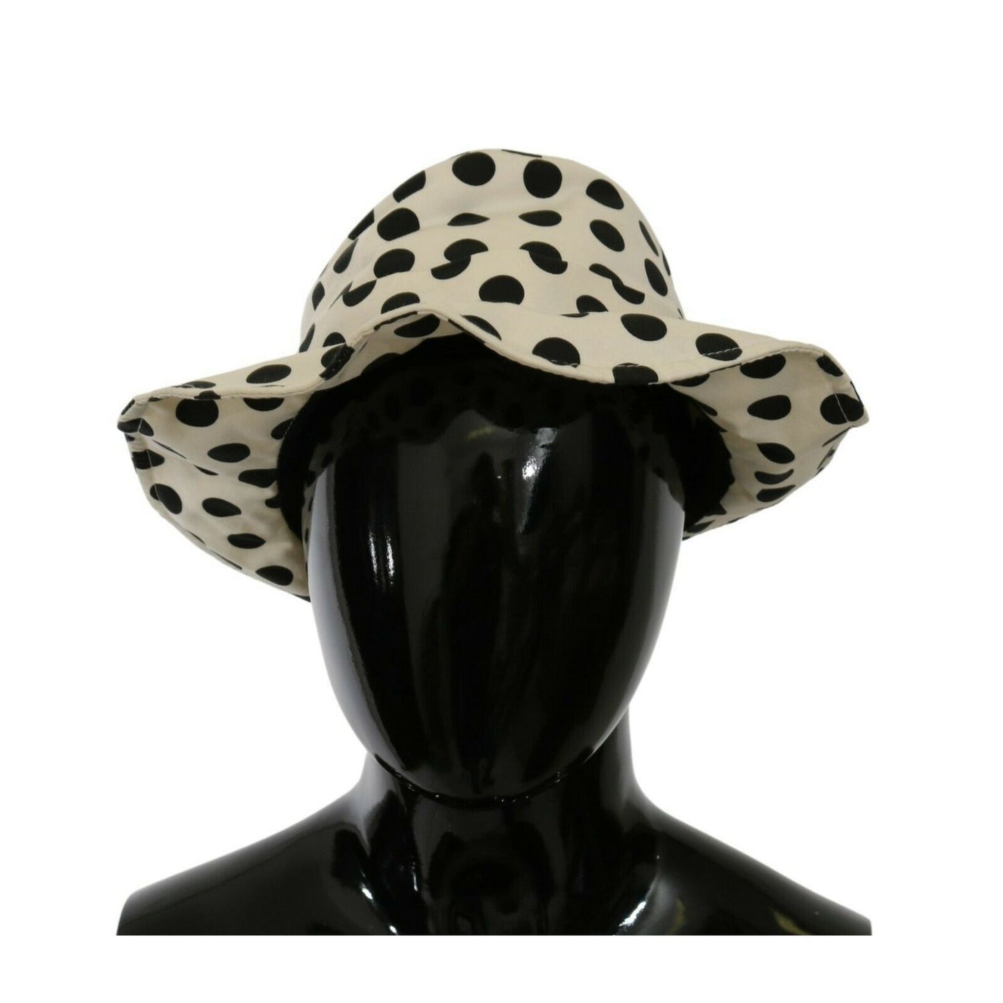 Dolce & Gabbana White 100% Cotton Polka Dot Design Trilby Hat