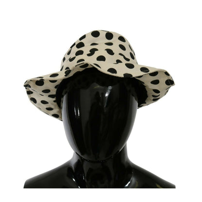 Dolce & Gabbana White 100% Cotton Polka Dot Design Trilby Hat
