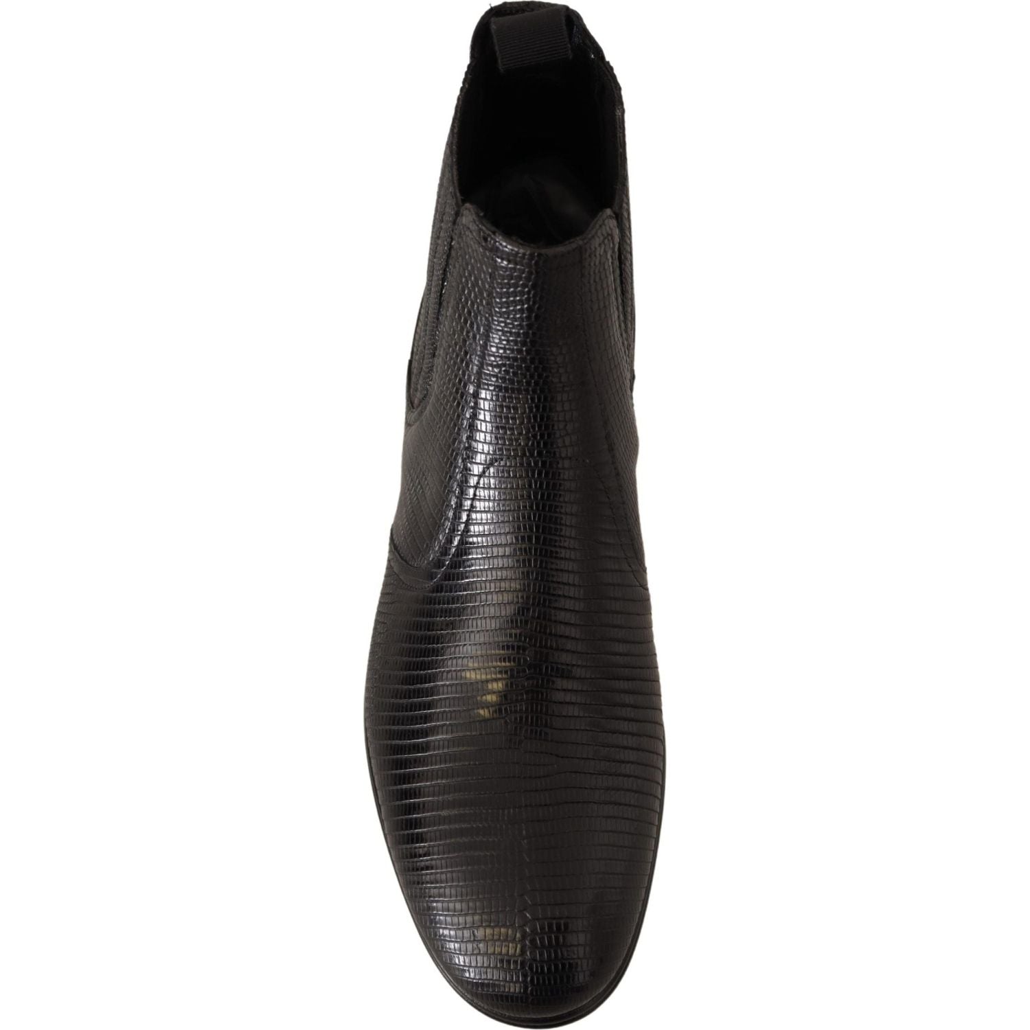 حذاء ديربي أنيق من الجلد الأسود من دولتشي آند غابانا