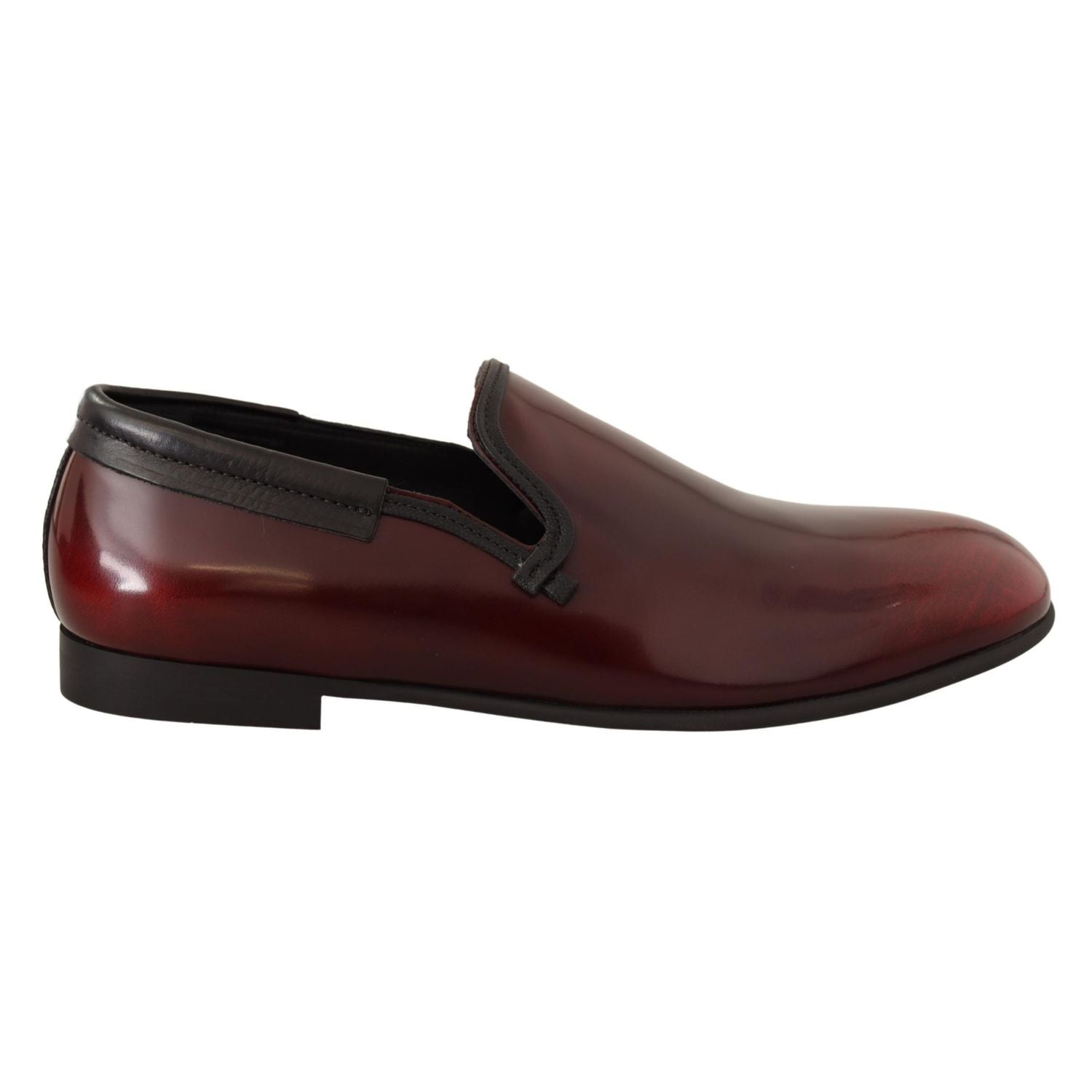 Dolce & Gabbana Bordeaux Patent Leather Dress Loafers Shoes
