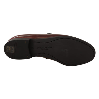 Dolce & Gabbana Bordeaux Patent Leather Dress Loafers Shoes