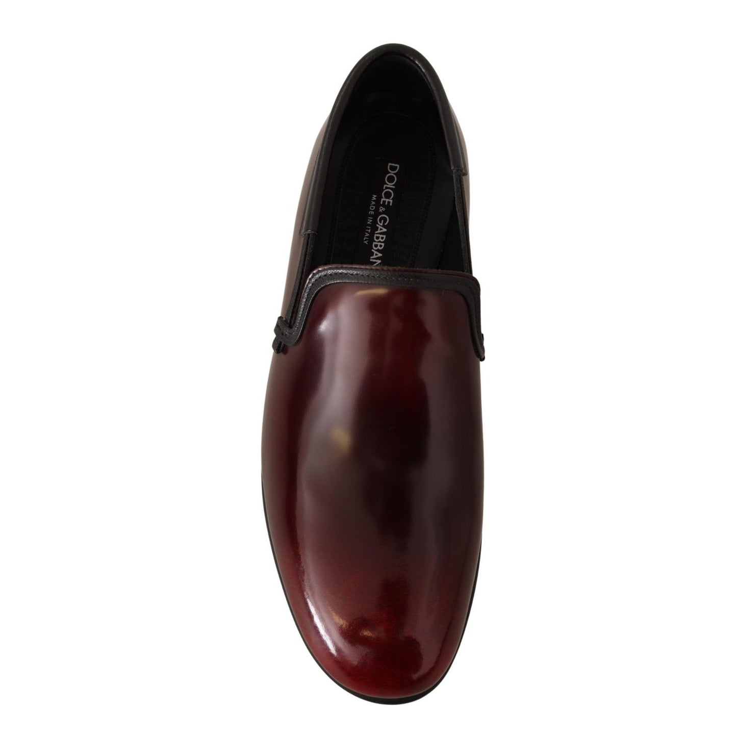 Dolce & Gabbana Bordeaux Patent Leather Dress Loafers Shoes