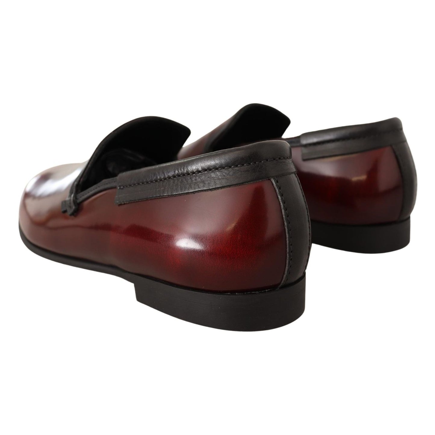 Dolce & Gabbana Bordeaux Patent Leather Dress Loafers Shoes
