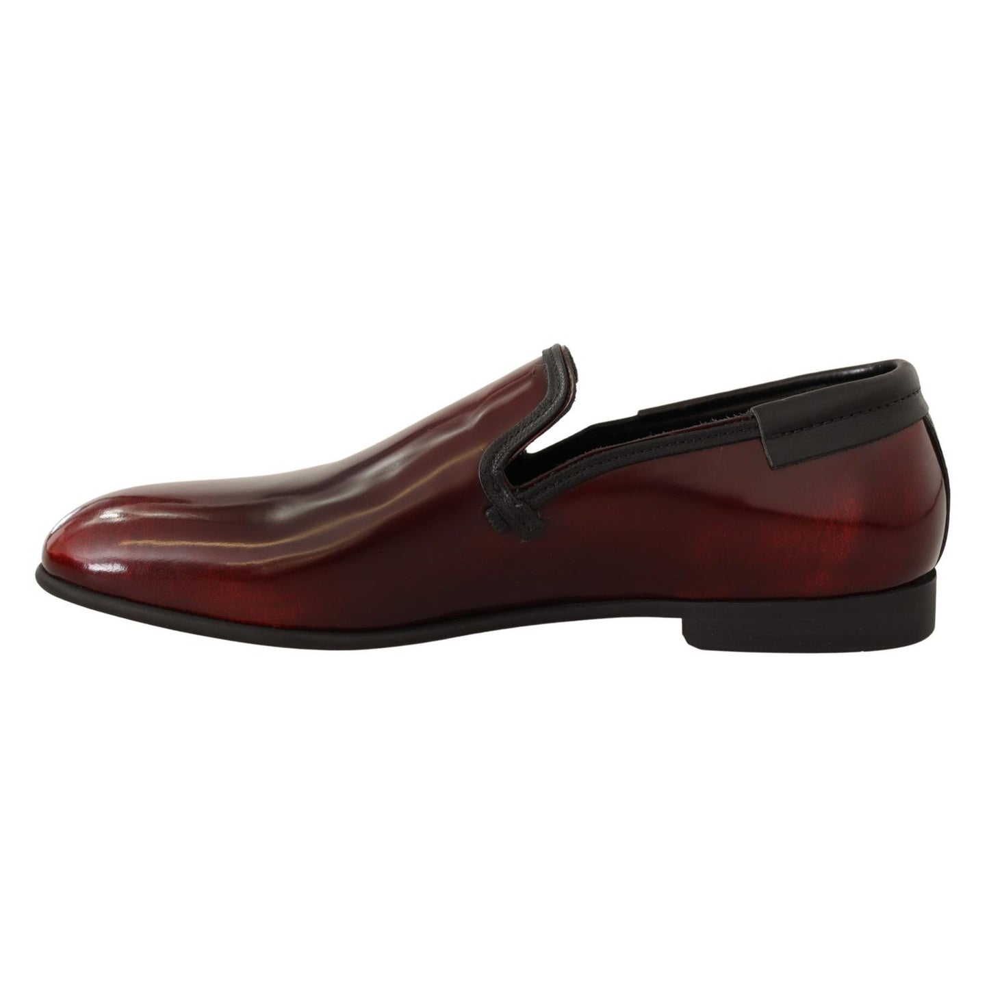 Dolce & Gabbana Bordeaux Patent Leather Dress Loafers Shoes