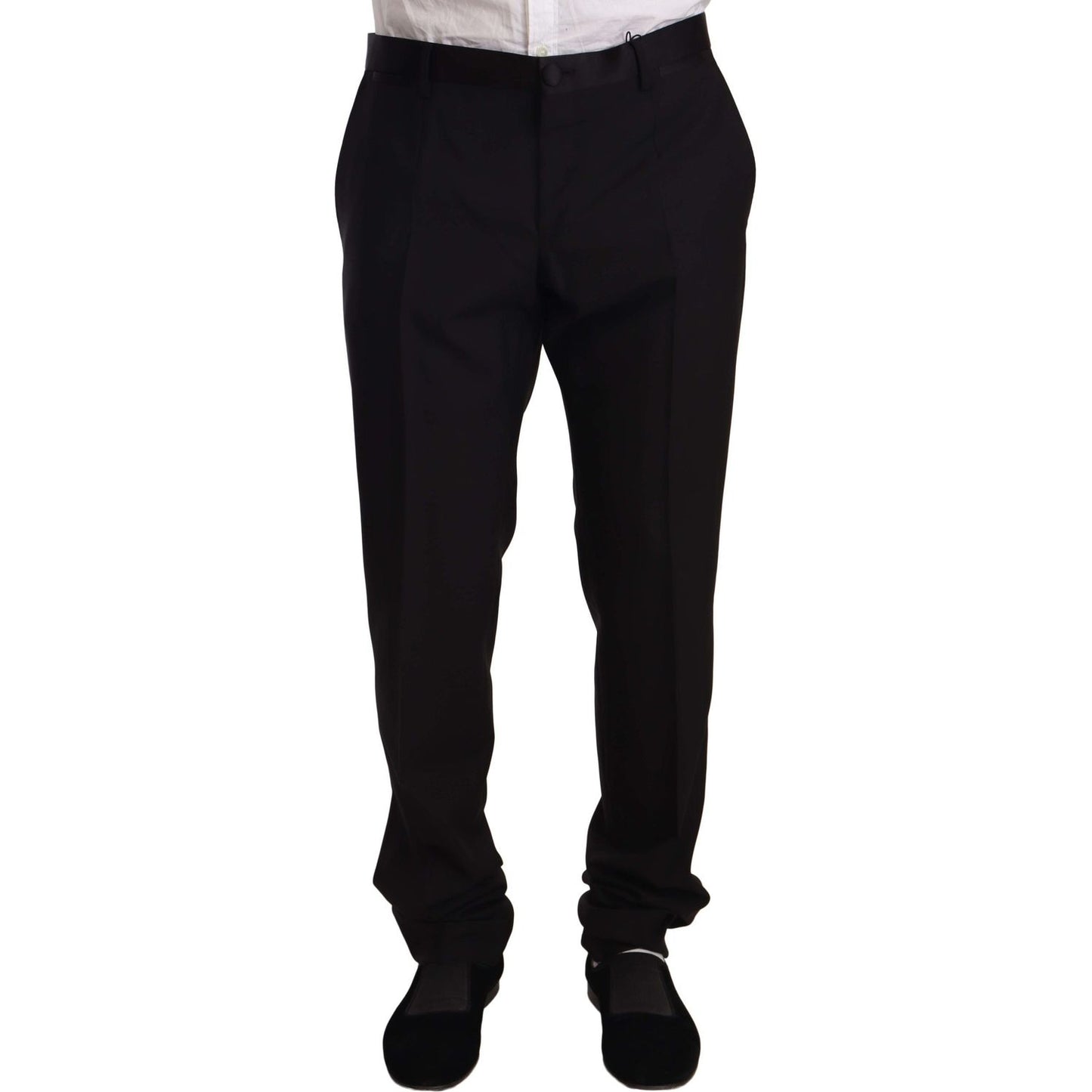 Dolce & Gabbana Elegant Black Skinny Tuxedo Trousers MAN TROUSERS Dolce & Gabbana