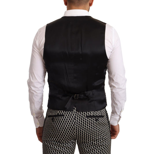 Dolce & Gabbana Elegant Martini Black Check Three-Piece Suit Dolce & Gabbana