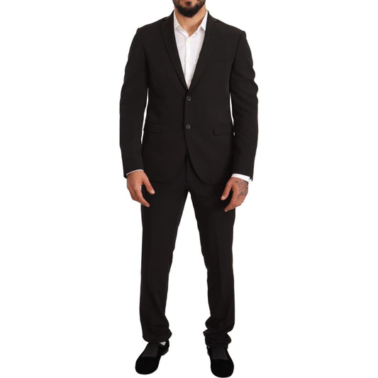 Domenico Tagliente Black Polyester Slim 2 Piece Set TAGLIENTE Suit 1728,6% Spandex,67345645728,Black,Clothing,Domenico Tagliente,IT50 | L,Material: 94% Polyester,Men,Men - Clothing,New with tags,Suits & Blazers - Clothing,Suits - Men - Clothing,Two-Piece