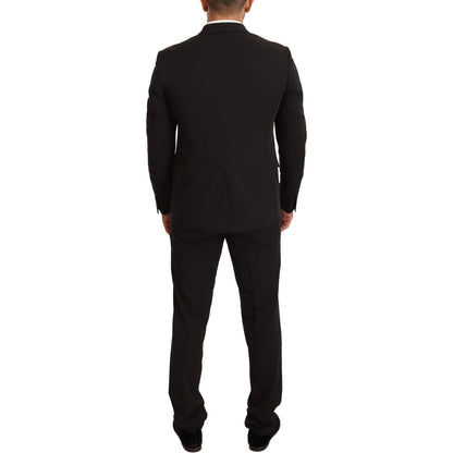 Domenico Tagliente Black Polyester Slim 2 Piece Set TAGLIENTE Suit