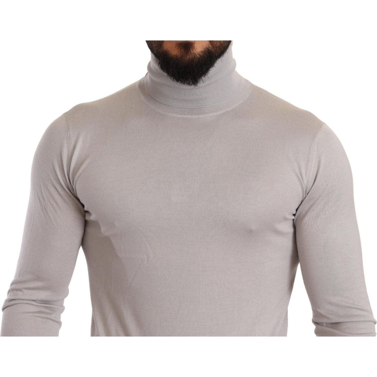 Dolce & Gabbana Gray Cashmere Turtleneck Pullover Sweater 1728,67345645728,Clothing,Dolce & Gabbana,Gray,IT46 | S,Material: 70% Cashmere 30% Silk,Men,Men - Clothing,New with tags,Sweaters - Clothing,Sweaters - Men - Clothing,Turtlenecks - Sweaters - Cloth