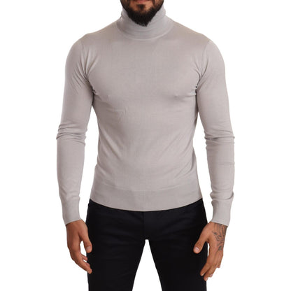 Dolce & Gabbana Gray Cashmere Turtleneck Pullover Sweater 1728,67345645728,Clothing,Dolce & Gabbana,Gray,IT46 | S,Material: 70% Cashmere 30% Silk,Men,Men - Clothing,New with tags,Sweaters - Clothing,Sweaters - Men - Clothing,Turtlenecks - Sweaters - Cloth