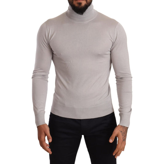 Dolce & Gabbana Gray Cashmere Turtleneck Pullover Sweater 1728,67345645728,Clothing,Dolce & Gabbana,Gray,IT46 | S,Material: 70% Cashmere 30% Silk,Men,Men - Clothing,New with tags,Sweaters - Clothing,Sweaters - Men - Clothing,Turtlenecks - Sweaters - Cloth