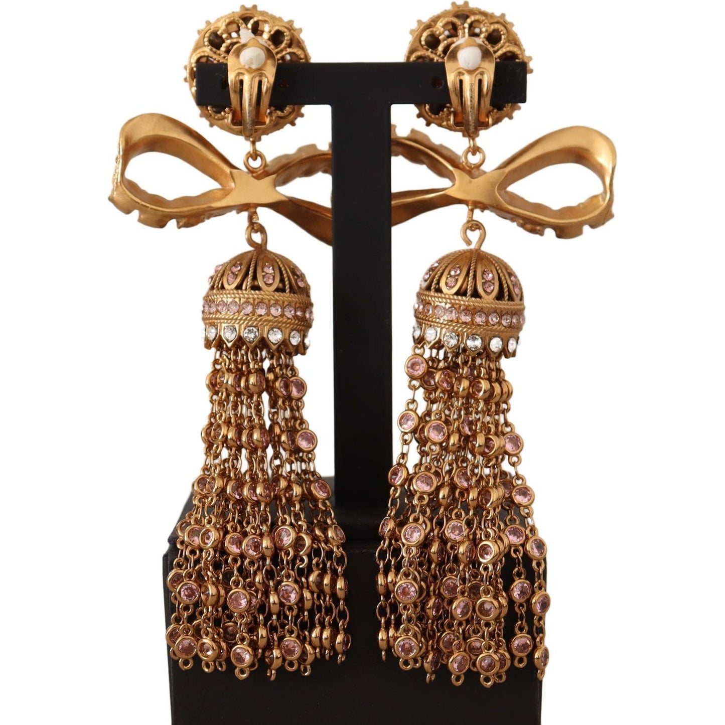 Dolce & Gabbana Elegant Antique Gold Bow Earrings WOMAN EARRING Dolce & Gabbana