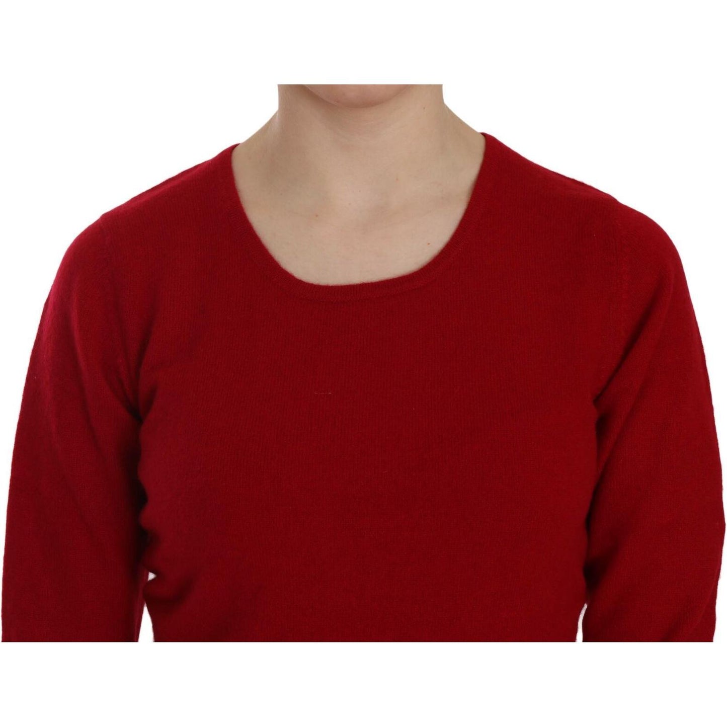 MILA SCHÖN Red Round Neck Pullover Cashmere Sweater