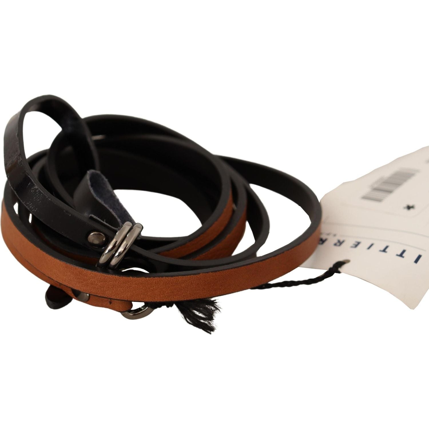 حزام أنيق من الجلد البني من مجموعة Costume National