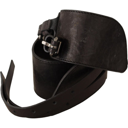 Costume National Dark Brown Leather Double Buckle Belt