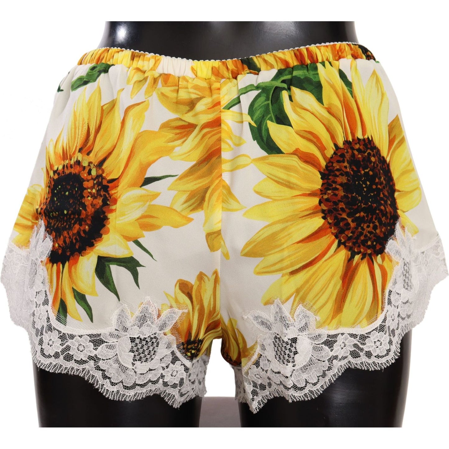 Dolce & Gabbana Sunflower Lace Lingerie Shorts - Silk Blend WOMAN UNDERWEAR Dolce & Gabbana